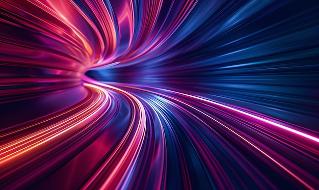 een kleurrijke abstracte afbeelding van een veelkleurige achtergrond van een meerkleurig lichtHoge snelheid licht trai