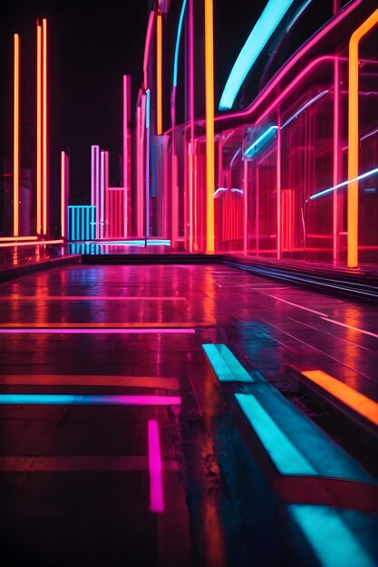 Foto een kleurrijke abstracte neon achtergrond voor smartphone behang