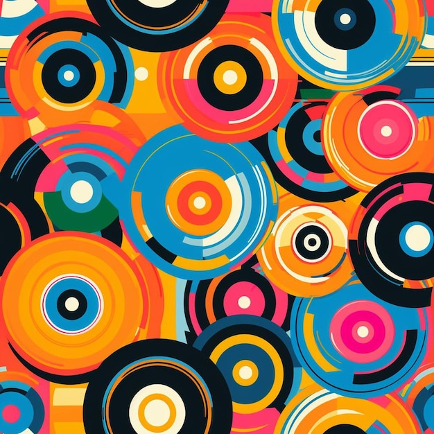 Een kleurrijke achtergrond met cirkels en een kleurrijke achtergrond.