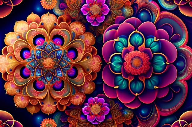 Een kleurrijke achtergrond met een bloemenpatroon en het woord liefde erop.