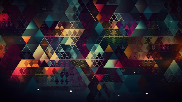 Een kleurrijke achtergrond met een driehoekig patroon
