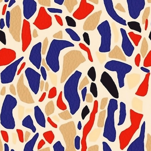 een kleurrijke achtergrond met een patroon van blauwe en rode schoenen.