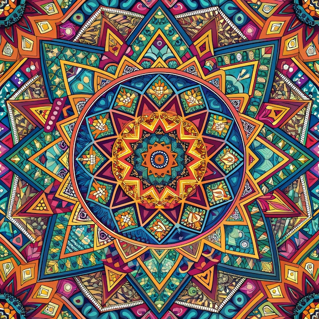 een kleurrijke achtergrond met een patroon van een cirkel van bloemen