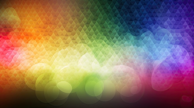 Een kleurrijke achtergrond met een regenboog en lichtjes