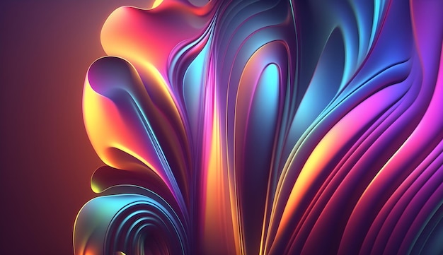 Een kleurrijke achtergrond met een swirly ontwerp 3D Smooth iriserende verloop achtergrond voor behang