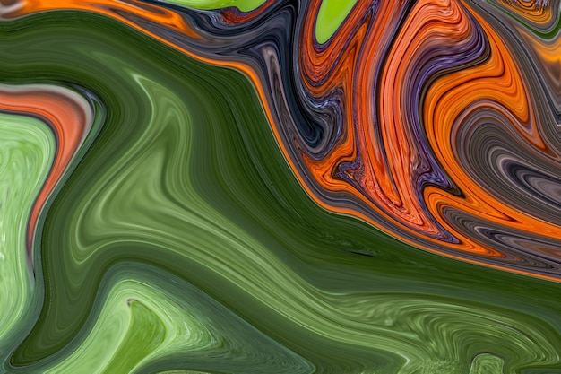 Een kleurrijke achtergrond met een swirly patroon en de "groene" woorden op de bodem.