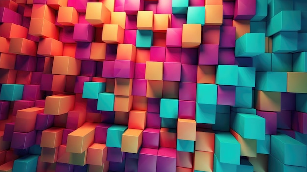 Een kleurrijke achtergrond met kubussen