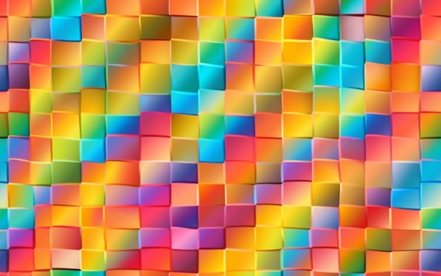 Een kleurrijke achtergrond met vierkanten en het woord kubussen erop