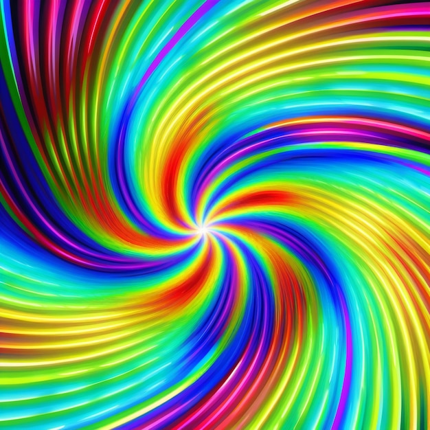 Een kleurrijke afbeelding met een swirly patroon met het woord geest erop.