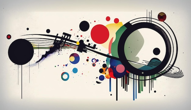 Een kleurrijke afbeelding met het woord muziek erop