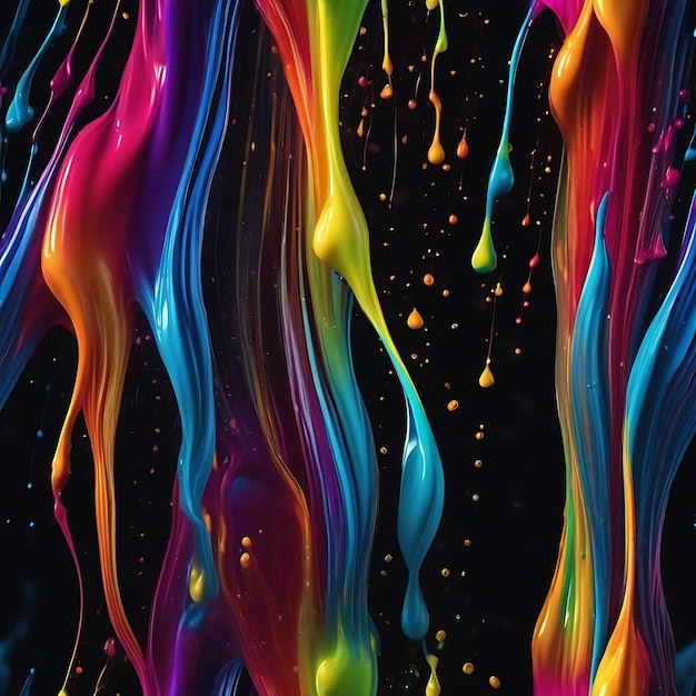 een kleurrijke afbeelding van een regenboog gekleurde vloeistof