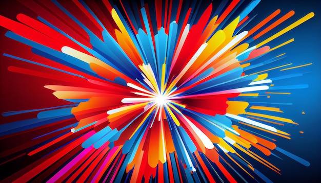 Een kleurrijke afbeelding van een starburst-explosie