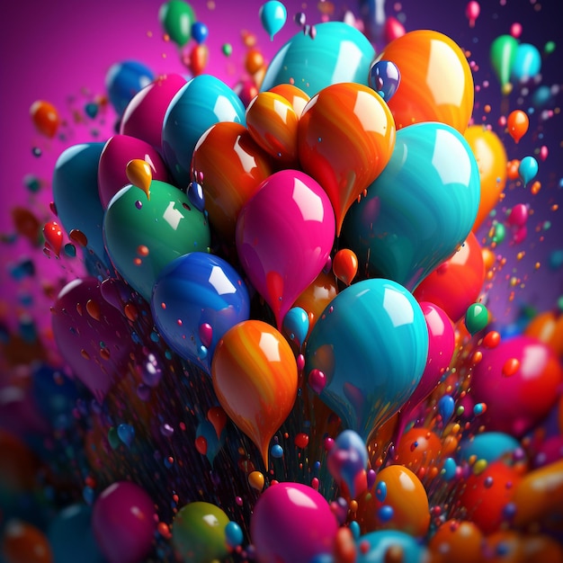 Een kleurrijke ballon met het woord ballon erop
