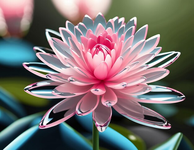 Een kleurrijke bloem kristal heldere sprankelende bloemblaadjes kristal HD behang achtergrond illustratie