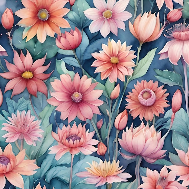 Een kleurrijke bloemen achtergrond met roze bloemen