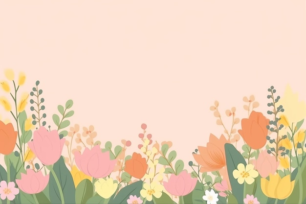 Een kleurrijke bloemenachtergrond met een roze achtergrond