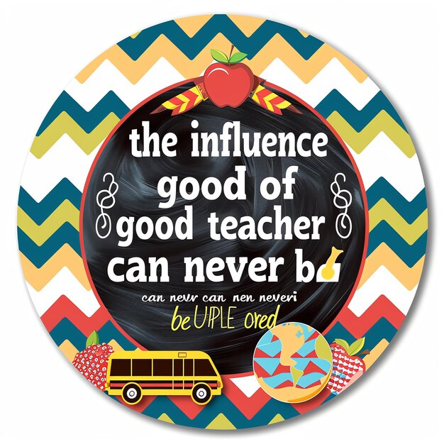 Foto een kleurrijke bord met het woord invloed van goed is de goede leraar