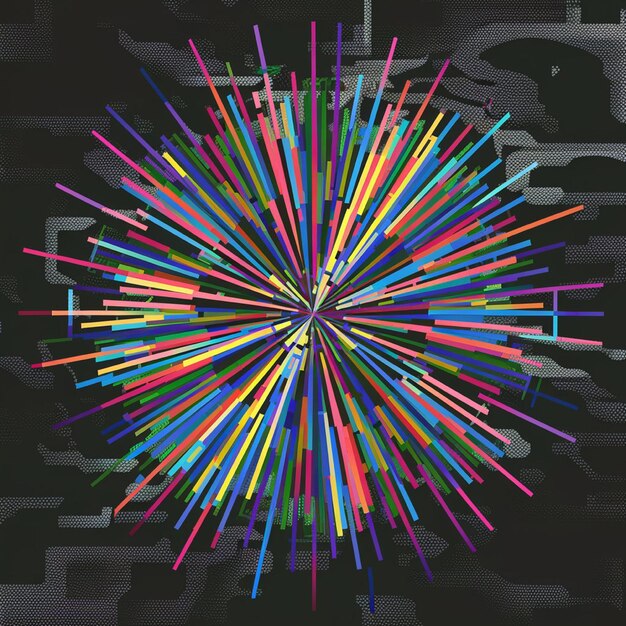 een kleurrijke cirkel van gekleurde potloden met een veelkleurig patroon van het woord crayola