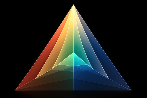 Foto een kleurrijke driehoek met het woord 
