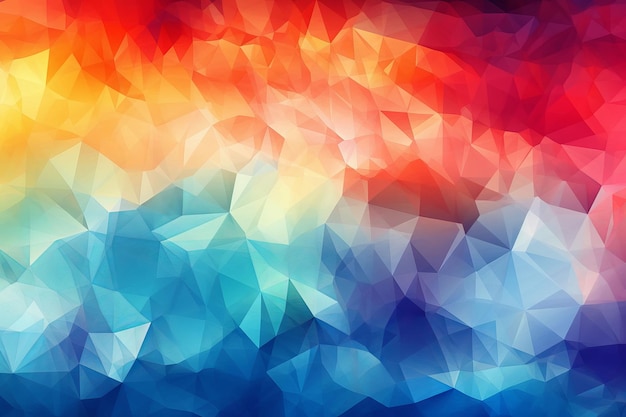 Een kleurrijke driehoeksachtergrond met een blauw driehoekspatroon.