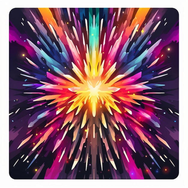 een kleurrijke explosie met een ster in het midden