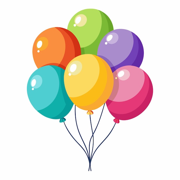een kleurrijke foto van ballonnen met een foto van een regenboog gekleurde
