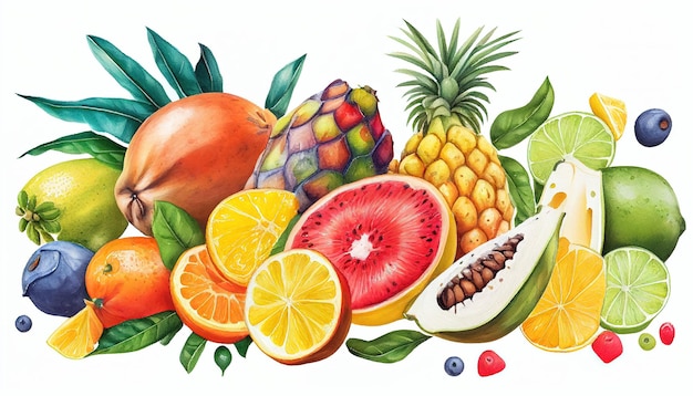 Een kleurrijke fruitillustratie