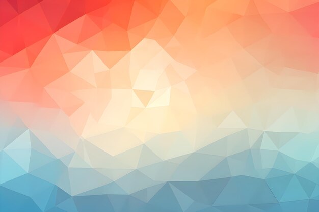 Een kleurrijke geometrische achtergrond met een driehoeksontwerp in oranje en blauw.