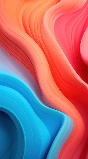 Een kleurrijke golvende lijnen in verschillende kleuren
