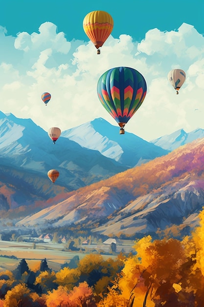Een kleurrijke heteluchtballon in de lucht