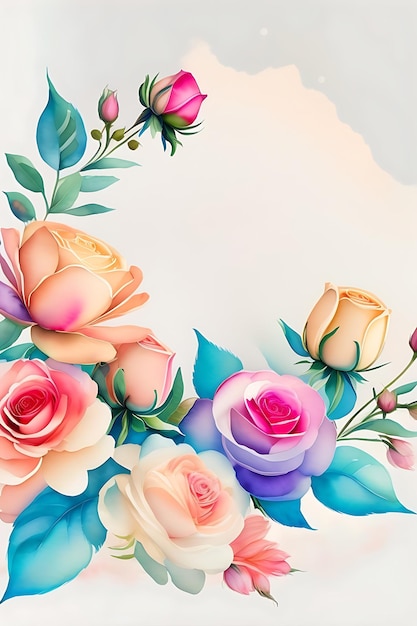 een kleurrijke illustratie van rozen