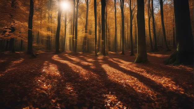 Een kleurrijke majestueuze waterval in het bos van het nationale park in de herfst