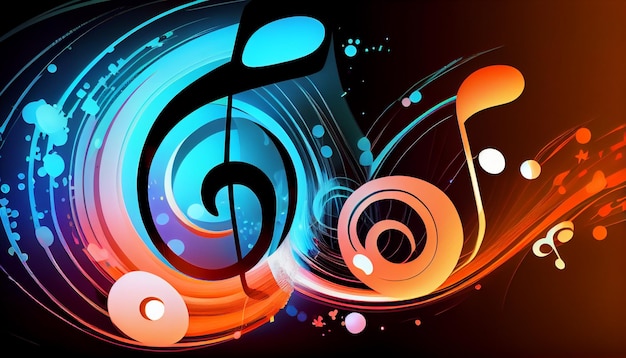 Een kleurrijke muziekachtergrond met muzieknota's