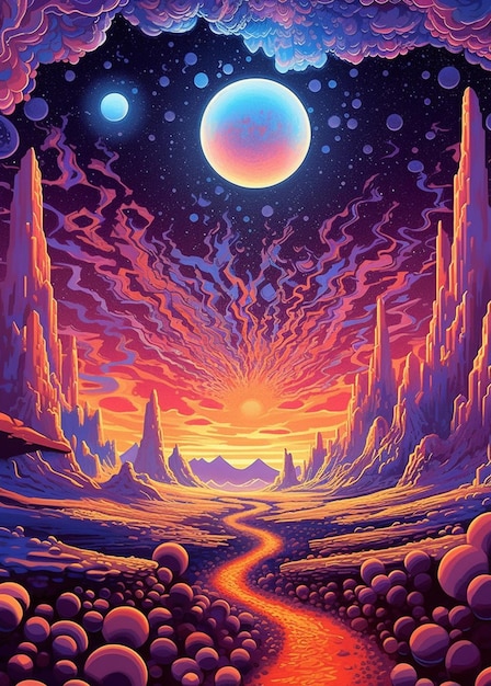 Een kleurrijke poster voor het nieuwe album genaamd the sun
