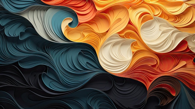 een kleurrijke reeks golven met een kleurrijke achtergrond.
