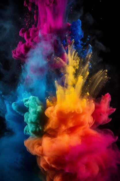 Een kleurrijke rookexplosie.