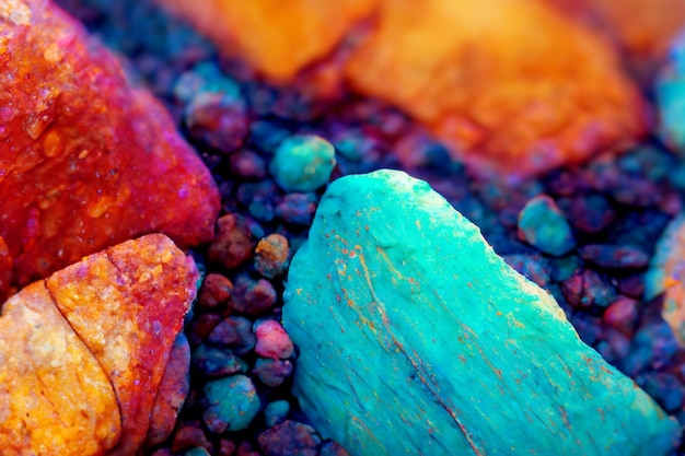 Een kleurrijke rots met een kleurrijke textuur