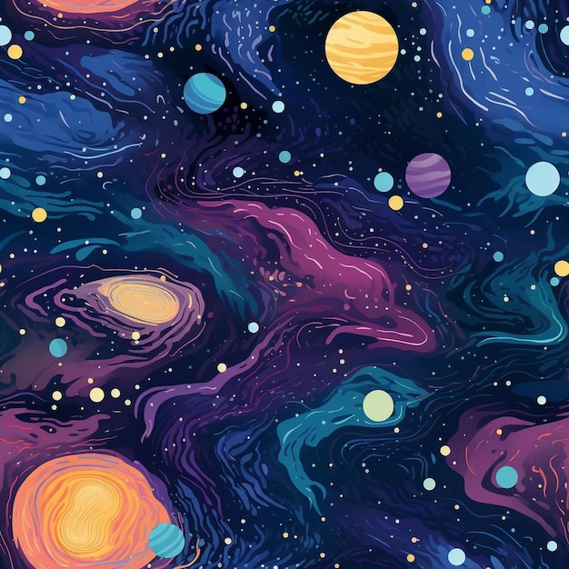 Foto een kleurrijke ruimte met het universum op de achtergrond.