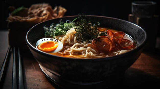 Foto een kleurrijke schaal ramen met contrasterende kleuren en texturen een smaakvolle japanse verrassing