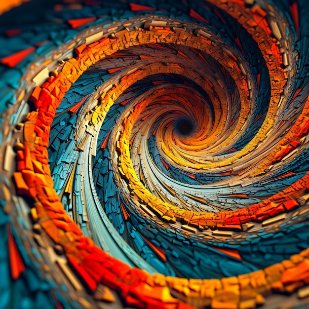 Een kleurrijke spiraal met het woord art erop