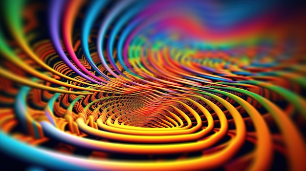 Een kleurrijke swirly lijnen Generative AI Art