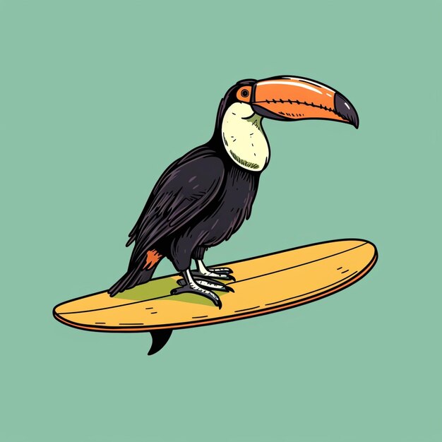 Foto een kleurrijke toucan die op de boom zit met bladeren, bloemen en bessen