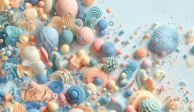 een kleurrijke verzameling van kleurrijke ballen en vormen