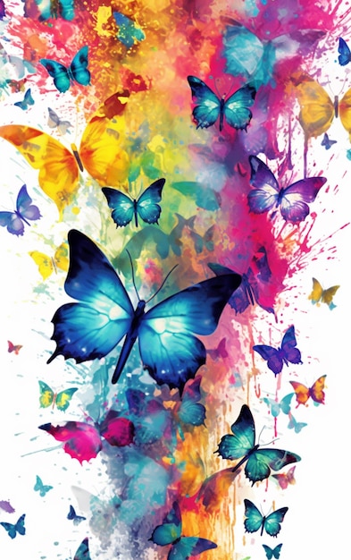 Een kleurrijke vlinder met het woord vlinder erop
