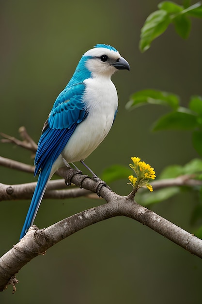 Een kleurrijke vogel die op een bloem zit.