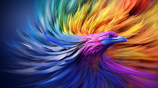 Foto een kleurrijke vogel met verspreide vleugels hd 8k behang stock photographic