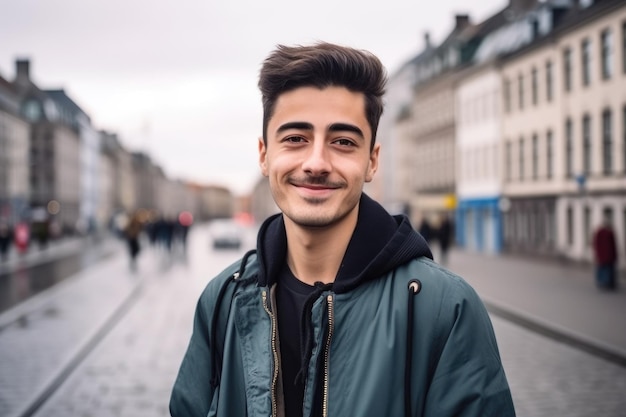 Een knappe jonge man die je zijn stad in Kopenhagen laat zien.