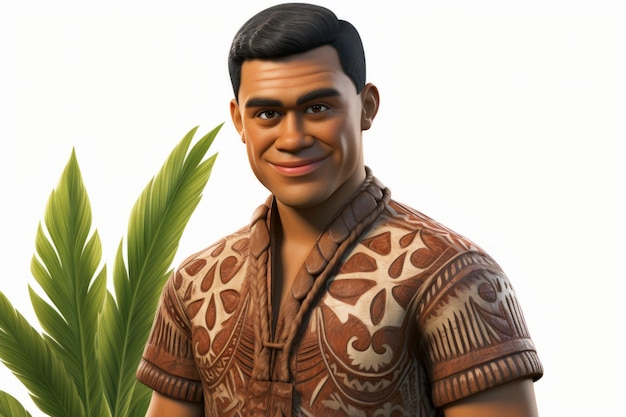 Een knappe Polynesische man.