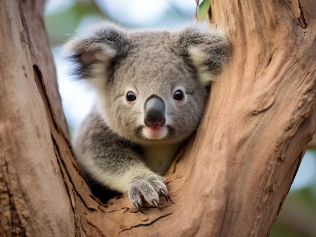 een koala beer in een boom