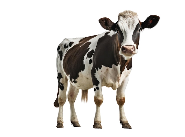 Een koe met een zwart-wit patroon op zijn gezicht